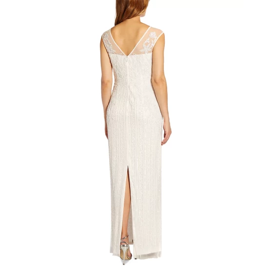 Top 10 😍 Adrianna Papell Embellished Illusion Gown Biscotti 🤩