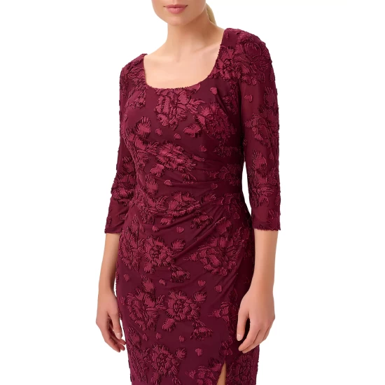 Top 10 😍 Adrianna Papell Embellished Illusion Gown Biscotti 🤩 - Image 6