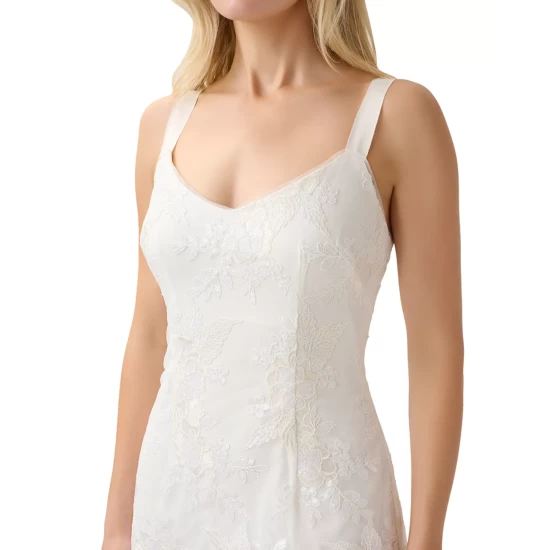 Top 10 😍 Adrianna Papell Embellished Illusion Gown Biscotti 🤩 - Image 7