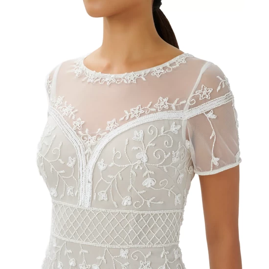 Buy ๐ Adrianna Papell ๐ฉ Women's Embellished Elbow-Sleeve ๐ Dress Black Gold ๐ - Image 5