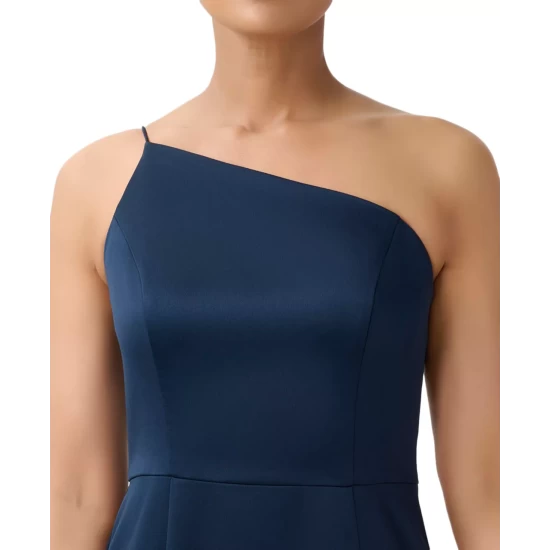 Top 10 🛒 Adrianna Papell 👩 Women's One-Shoulder Slit-Front Gown Dark Navy 🎁 - Image 4