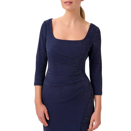 New ๐ Adrianna Papell ๐ฉ Women's Metallic-Knit Tuxedo ๐ Dress Gold ๐คฉ - Image 4