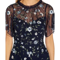 Best Sale ⌛ Adrianna Papell 👩 Women's Jersey Tuxedo Sheath 👗 Dress Black ⭐