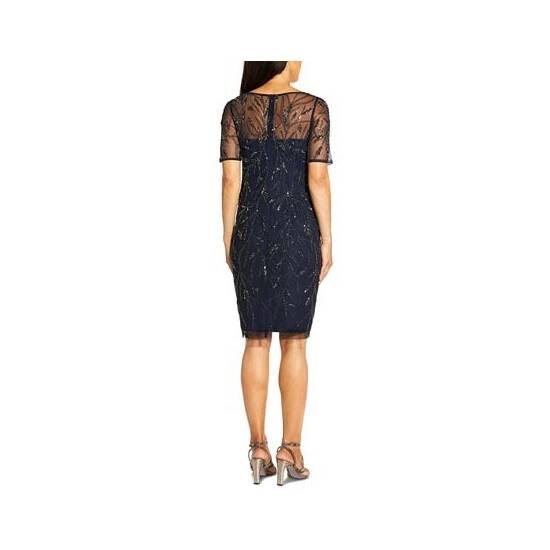 Brand new 🔔 Adrianna Papell Beaded Sheath 👗 Dress Midnight ⭐ - Image 2