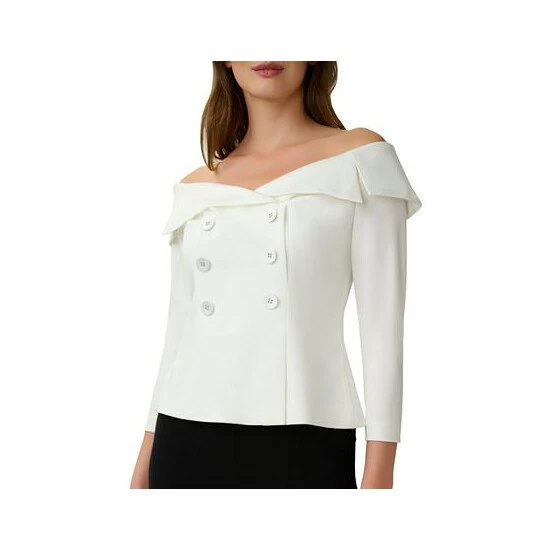 Budget ๐ Adrianna Papell ๐ฉ Women's Off-The-Shoulder Top Ivory โค๏ธ - Image 3
