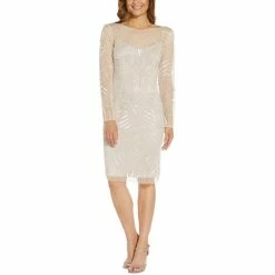 Top 10 ๐งจ Adrianna Papell Embellished Sheath ๐ Dress Biscotti ๐