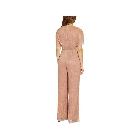 Cheapest 🛒 Adrianna Papell Flutter-Sleeved Surplice Jumpsuit Rose Gold 🔥 - Image 2