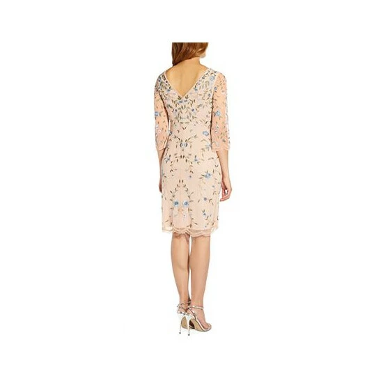 Coupon 🎁 Adrianna Papell Petite Embroidered Beaded Sheath 👗 Dress Shell Multi 😀 - Image 2
