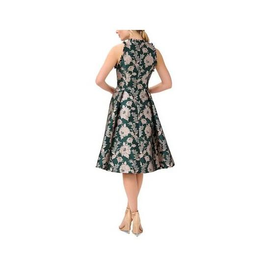 Promo ✔️ Adrianna Papell 👩 Women's Jacquard Fit & Flare 👗 Dress Hunter Multi 🛒 - Image 2