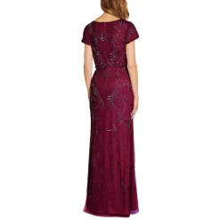 Best deal ✨ Adrianna Papell 👩 Women's Draped Flutter-Sleeve 👗 Dress Magenta 👏