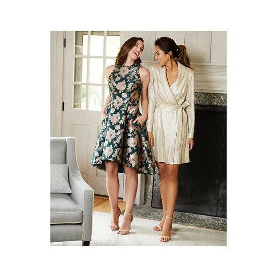 Promo ✔️ Adrianna Papell 👩 Women's Jacquard Fit & Flare 👗 Dress Hunter Multi 🛒 - Image 6