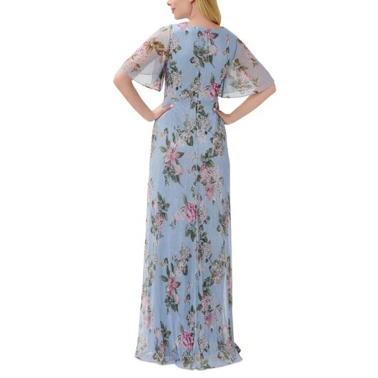 Best deal ๐ Adrianna Papell ๐ฉ Women's Metallic Printed Gown Dusty Blue Multi ๐ - Image 2