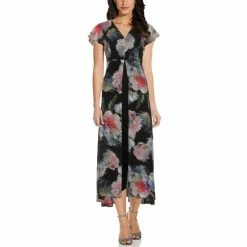 Budget ๐ Adrianna Papell Floral Print Jumpsuit Black Multi ๐
