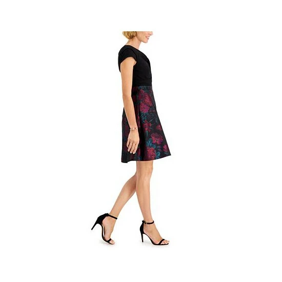 Best deal 🔔 Adrianna Papell Jacquard 👗 Skirt 👗 Dress Black Multi 💯 - Image 3