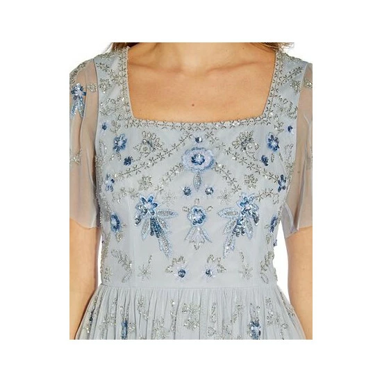 Cheapest ๐ฏ Adrianna Papell Beaded Boho Midi ๐ Dress Glacier ๐คฉ - Image 3