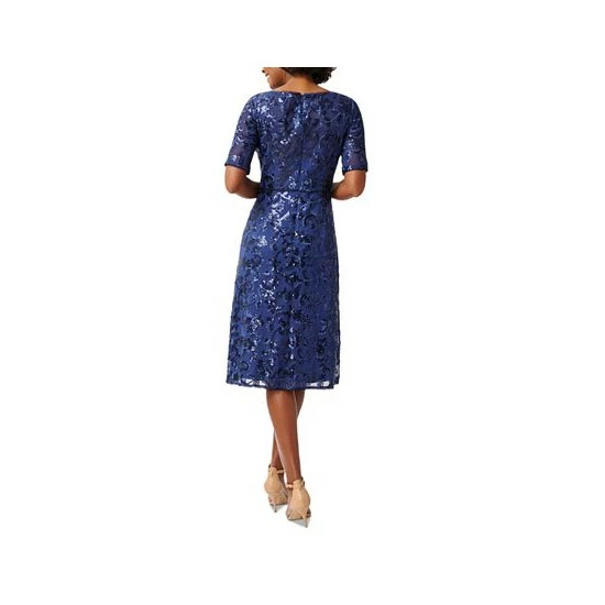 Top 10 ⌛ Papell Studio 👩 Women's Sequined Fit & Flare 👗 Dress Navy 🔔 - Image 2