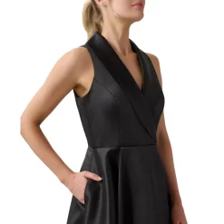 Best Sale 🌟 Adrianna Papell 👩 Women's Beaded Puff-Sleeve Surplice Gown Marble 🧨