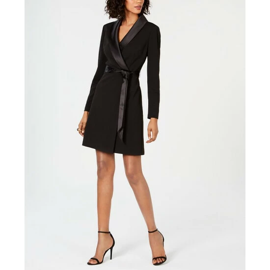 Deals ❤️ Adrianna Papell Tuxedo Sheath 👗 Dress Black 🎁