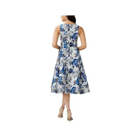 Wholesale ๐ Adrianna Papell ๐ฉ Women's Jacquard Midi ๐ Dress Blue Multi ๐ - Image 2