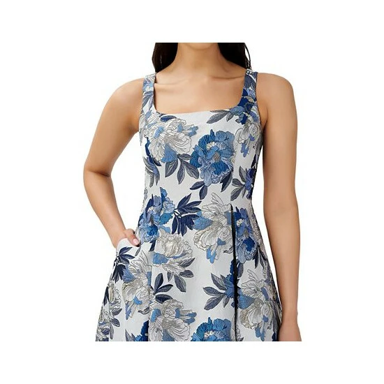 Wholesale ๐ Adrianna Papell ๐ฉ Women's Jacquard Midi ๐ Dress Blue Multi ๐ - Image 3