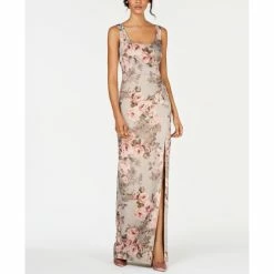 Brand new 💯 Adrianna Papell 👩 Women's Metallic Floral-Print Column Gown Beige/blush Floral 💯