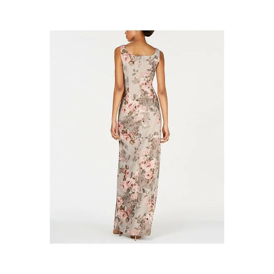 Brand new 💯 Adrianna Papell 👩 Women's Metallic Floral-Print Column Gown Beige/blush Floral 💯 - Image 2