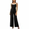 Flash Sale 😀 Adrianna Papell 👩 Women's Embellished Overlay Jumpsuit Black ⭐
