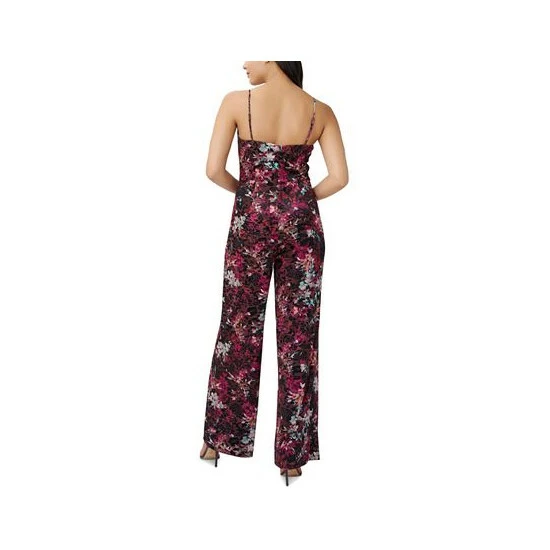 Top 10 🛒 Adrianna Papell 👩 Women's Printed Velvet Cowlneck Jumpsuit Black Multi 🤩 - Image 2