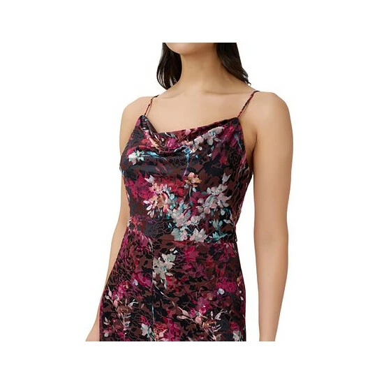 Top 10 🛒 Adrianna Papell 👩 Women's Printed Velvet Cowlneck Jumpsuit Black Multi 🤩 - Image 3