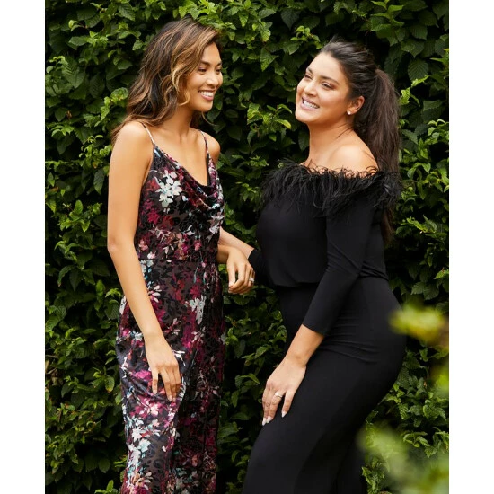 Top 10 🛒 Adrianna Papell 👩 Women's Printed Velvet Cowlneck Jumpsuit Black Multi 🤩 - Image 5