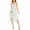 Cheapest 🌟 Adrianna Papell Petite Floral-Print Midi 👗 Dress Ivory/blue 😉