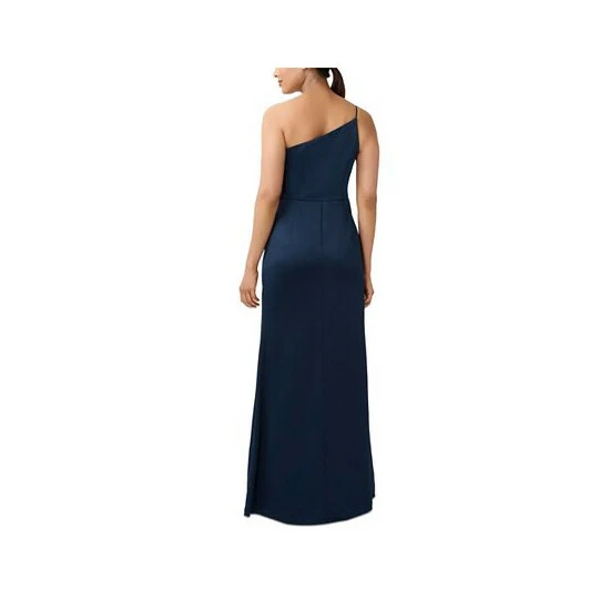 Top 10 🛒 Adrianna Papell 👩 Women's One-Shoulder Slit-Front Gown Dark Navy 🎁 - Image 2