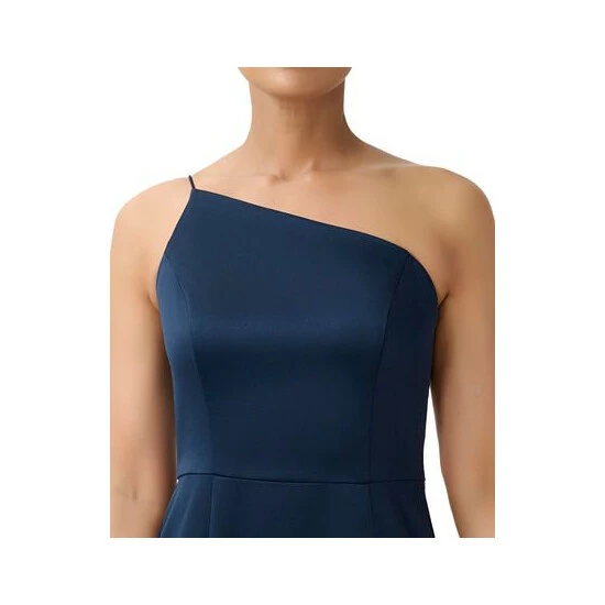 Top 10 🛒 Adrianna Papell 👩 Women's One-Shoulder Slit-Front Gown Dark Navy 🎁 - Image 3