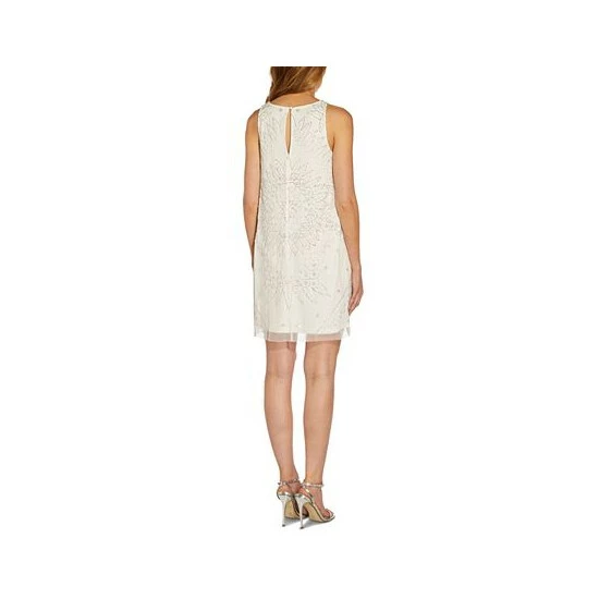 Best deal โ๏ธ Adrianna Papell ๐ฉ Women's Beaded Shift ๐ Dress Ivory โค๏ธ - Image 2