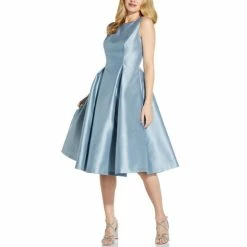 Budget ❤️ Adrianna Papell Boat-Neck A-Line 👗 Dress Moonlit Blue 🥰