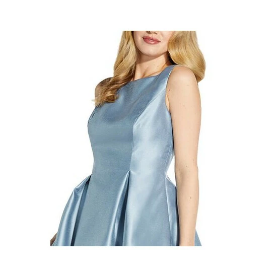 Budget ❤️ Adrianna Papell Boat-Neck A-Line 👗 Dress Moonlit Blue 🥰 - Image 3