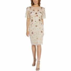 Cheap ⌛ Adrianna Papell Embellished Sheath 👗 Dress Alabaster 🎁