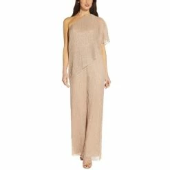 Cheap ๐ Adrianna Papell Metallic Draped One-Shoulder Jumpsuit Rose Mauve ๐ฏ