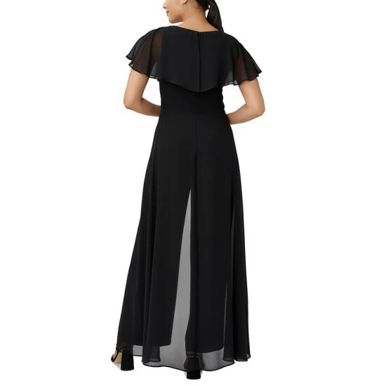 Flash Sale ๐ฅฐ Adrianna Papell ๐ฉ Women's Ruffled Overlay Jumpsuit Black โ๏ธ - Image 2