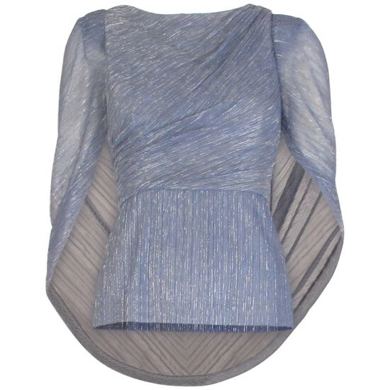 Flash Sale 😍 Adrianna Papell 👩 Women's Boat-Neck Zip-Back Cape Top Dusty Blue 😍