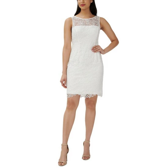 Cheapest ๐ Adrianna Papell ๐ฉ Women's Lace Sheath ๐ Dress Ivory ๐
