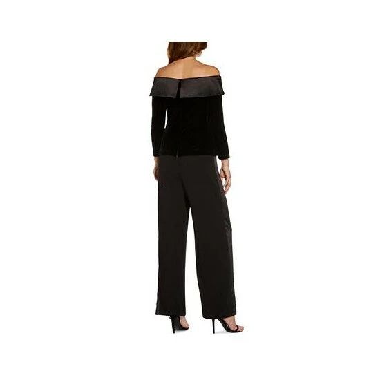 New โค๏ธ Adrianna Papell Velvet Off-The-Shoulder Top Black โ - Image 2