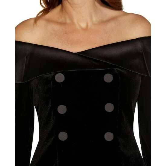 New โค๏ธ Adrianna Papell Velvet Off-The-Shoulder Top Black โ - Image 4