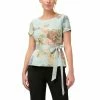 Cheap 🔥 Adrianna Papell 👩 Women's Textured Floral-Print Top Sky Blue Multi 😀
