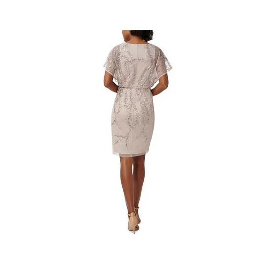 Promo 🔥 Adrianna Papell 👩 Women's Beaded Cocktail 👗 Dress Marble 💯 - Image 2
