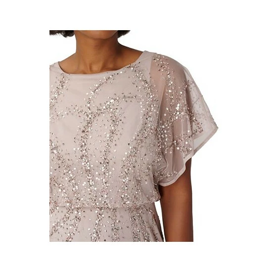 Promo 🔥 Adrianna Papell 👩 Women's Beaded Cocktail 👗 Dress Marble 💯 - Image 3