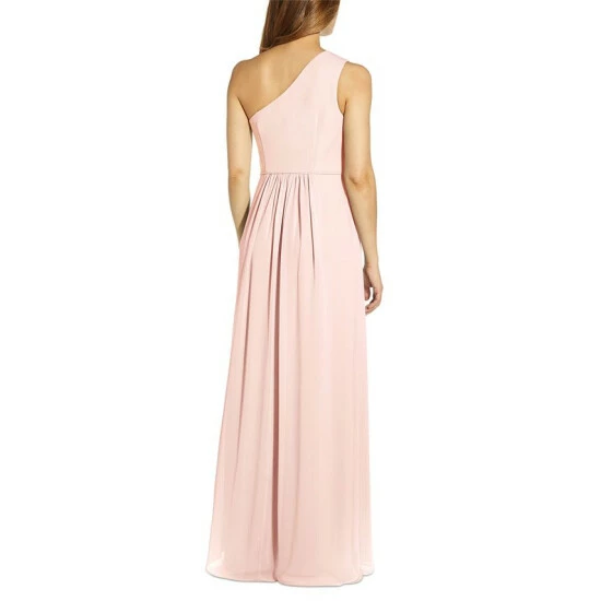 Budget 🔥 Adrianna Papell One-Shoulder Chiffon Gown Blush ✨ - Image 2
