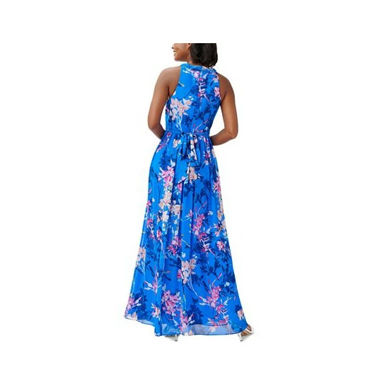 Coupon 🤩 Adrianna Papell 👩 Women's Chiffon Floral-Print Gown Blue Multi ✨ - Image 2