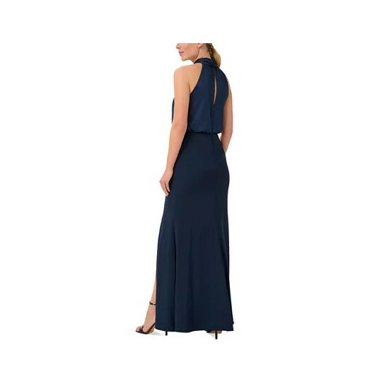 Cheap ๐ Adrianna Papell ๐ฉ Women's Sleeveless Blouson Halter Gown Dark Navy ๐ - Image 2