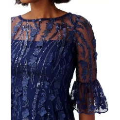 Cheap 🎉 Adrianna Papell 👩 Women's Metallic Ruched Sheath 👗 Dress Midnight ✨